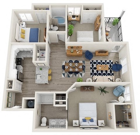a 1 bedroom floor plan  the crossings